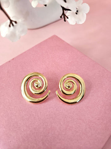 18K Micro-Gold Plated Whorl Earrings