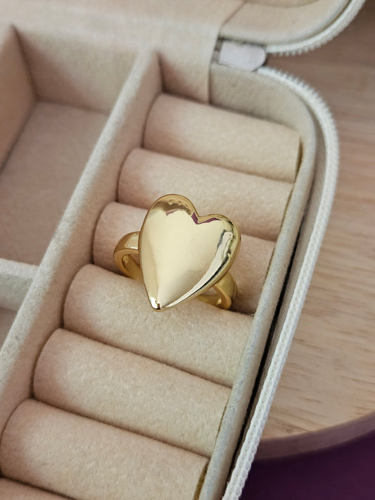 18K Micro-Gold Plated Timeless Gold Heart Ring