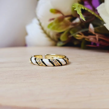 14K Micro-Gold Plated Stripes Forever Ring