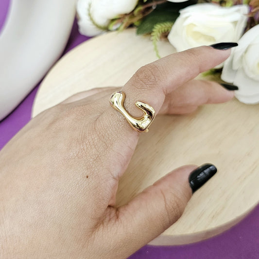 18K Micro-Gold Plated Modern Aesthetic Ring