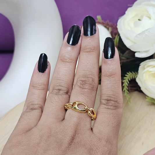 18K Micro-Gold Plated Chain Linked Ring