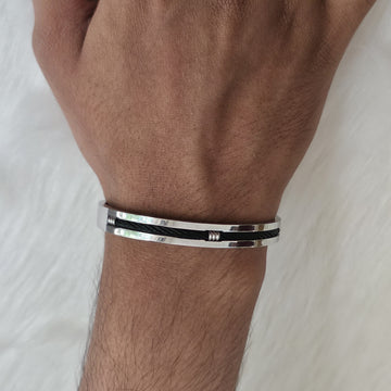 Silver Men's Brilliant Line Bracelet