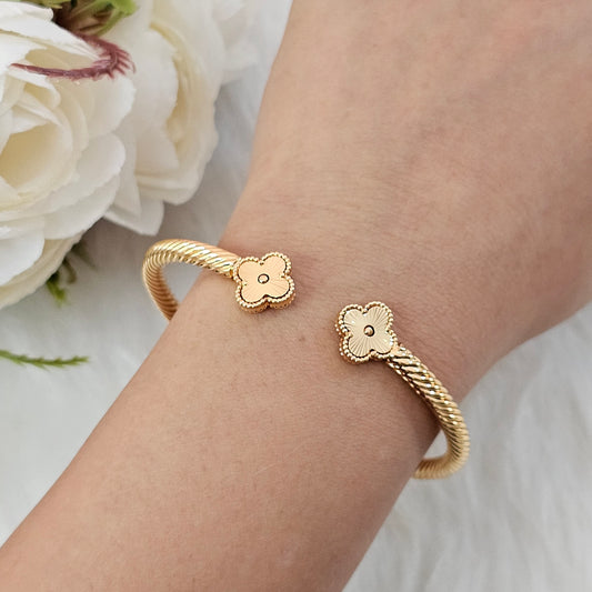 18K Micro-Gold Plated Lucky Clover Bracelet