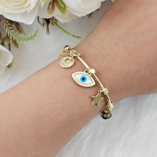 14K Micro-Gold Plated Starry Evil-Eye