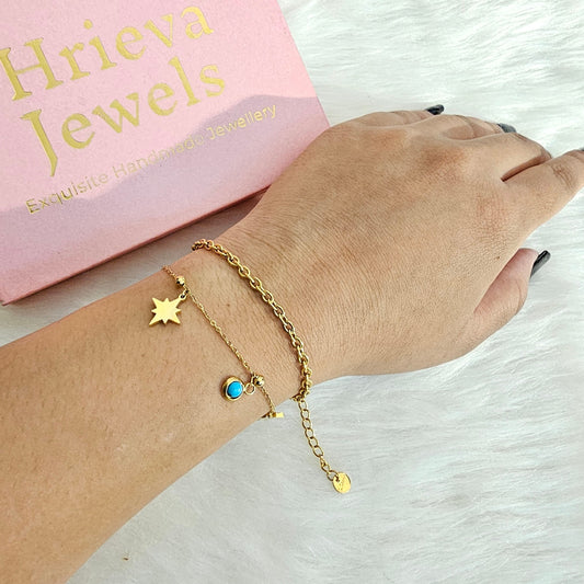 18K Micro-Gold Plated Blue Moon Bracelet