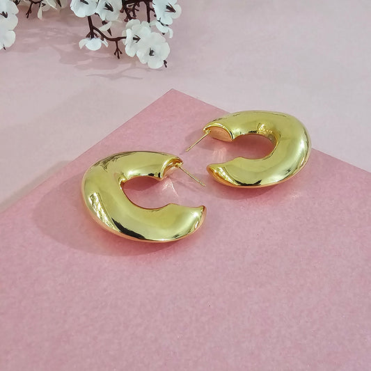 18K Micro-Gold Plated Chunky Gold Hoop Earrings