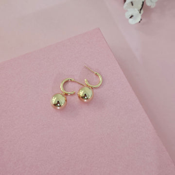 18K Micro-Gold Plated Playful Double Ball Hoop Earrings