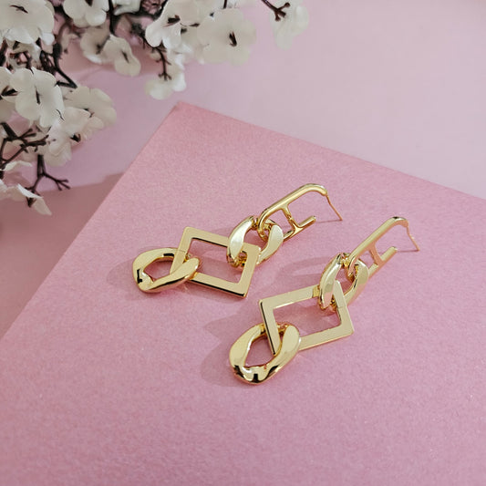 18K Micro-Gold Plated Chain Earrings