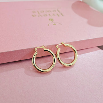 18K Micro-Gold Plated Classic Gold Hoops