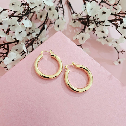 18K Micro-Gold Plated Classic Gold Hoops