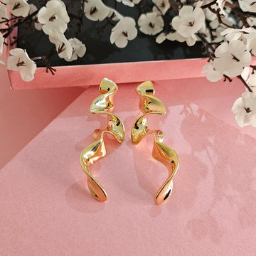 18K Micro-Gold Plated Golden Flourish Earrings