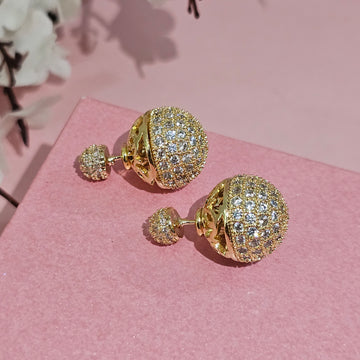 18K Micro-Gold Plated Two-way Rounded Studs