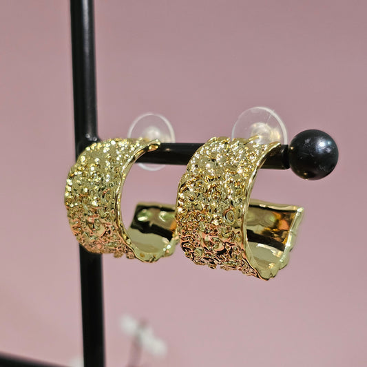 18K Micro-Gold Plated Sunbeam Hoops Earrings