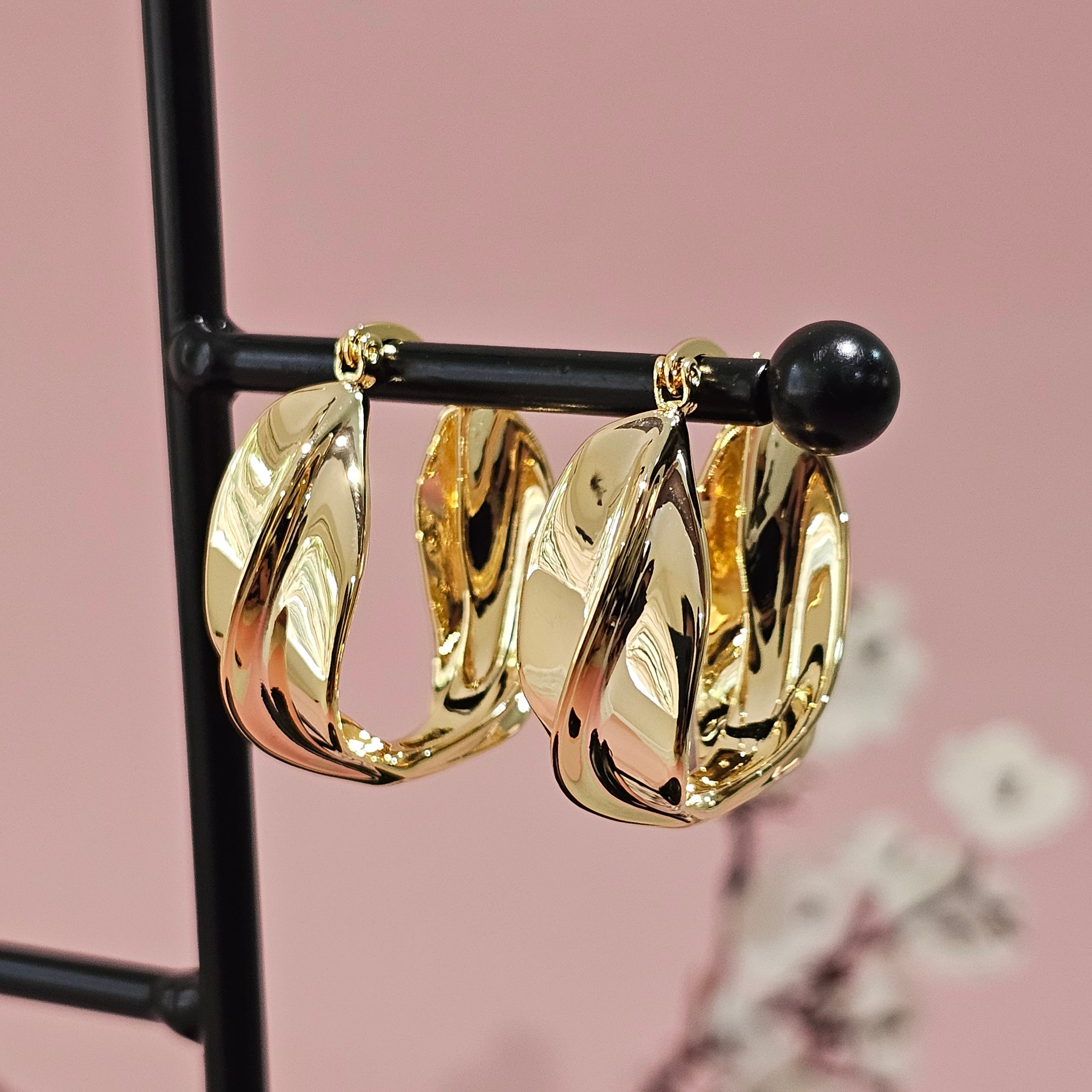 18K Micro-Gold Plated Dancing Leaves Earrings