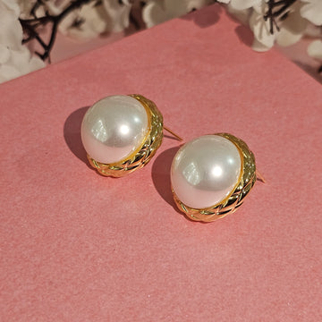 18K Micro-Gold Plated Gilded Pearls Earrings