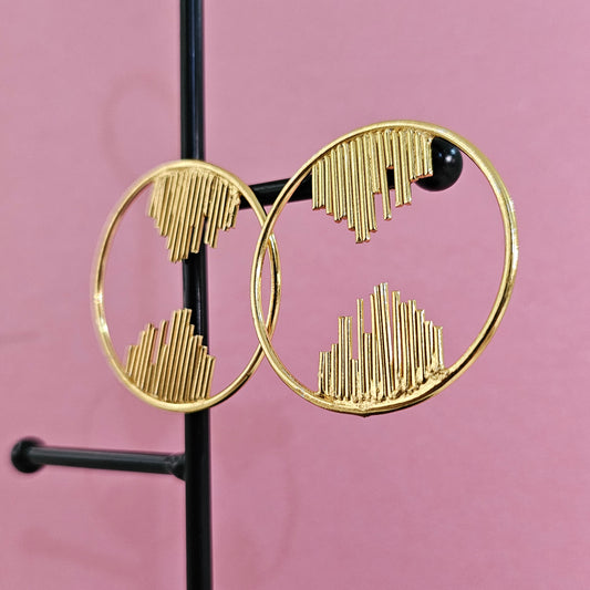 Handmade Brass Round Modern Earings