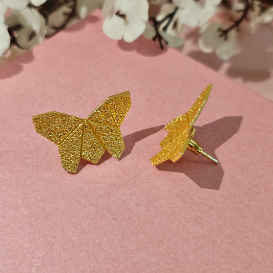 Handmade Brass Butterfly Stud Earrings