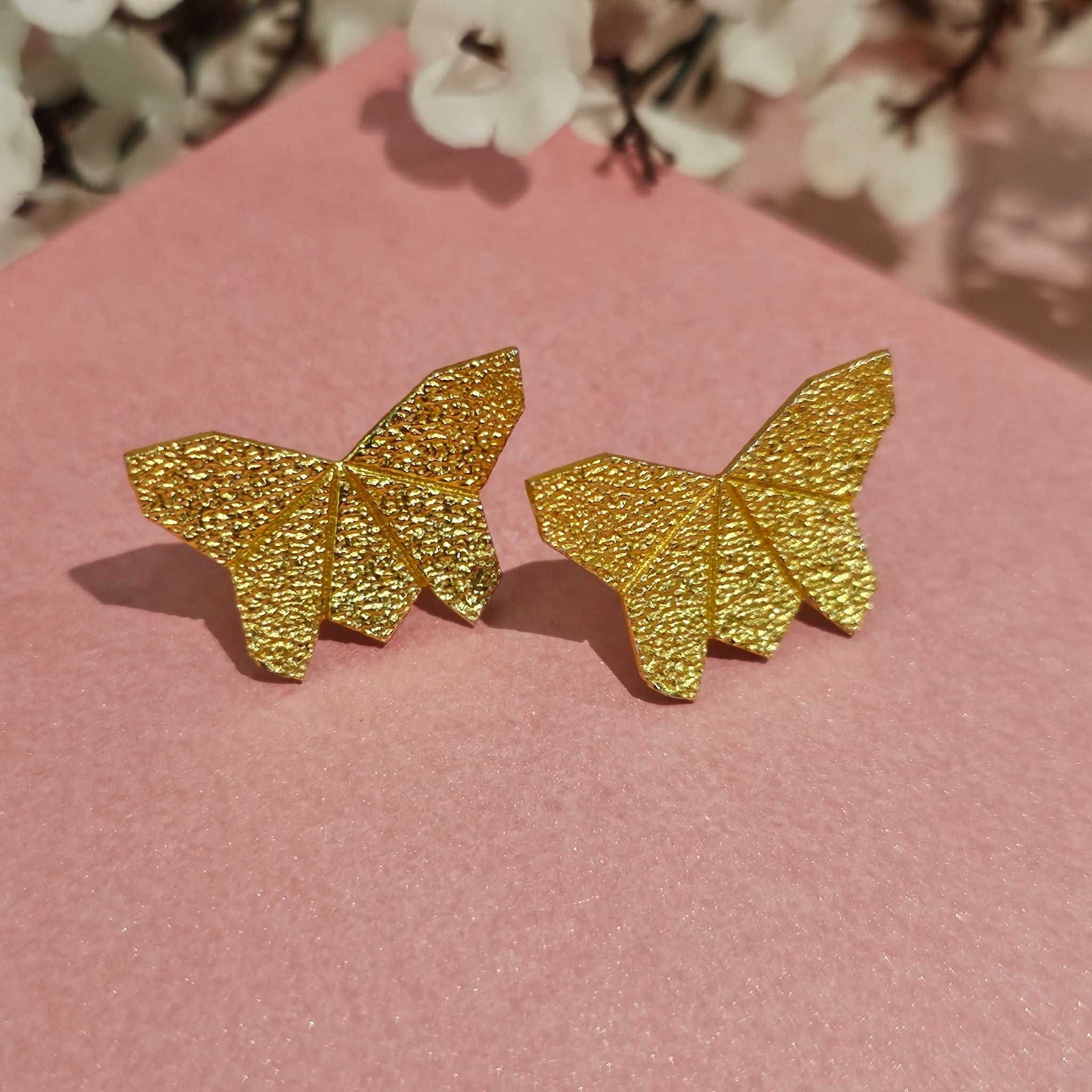 Handmade Brass Butterfly Stud Earrings