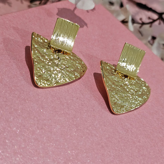 18K Micro-Gold Plated Triangle Hammered Drops