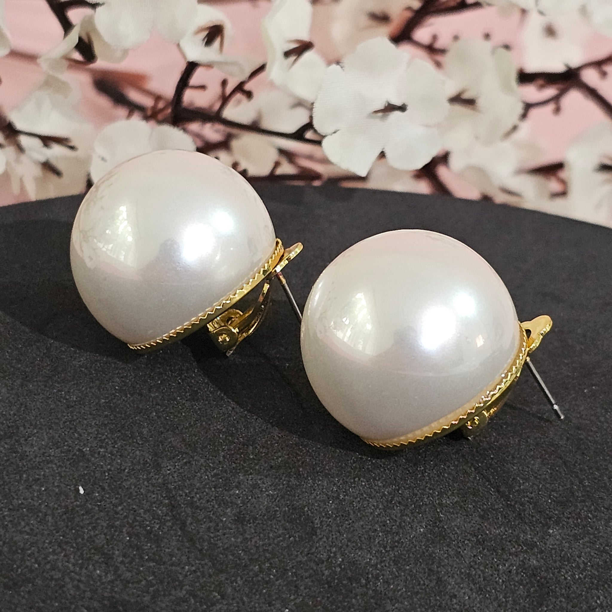 18K Micro-Gold Plated 25mm Pearl Earring