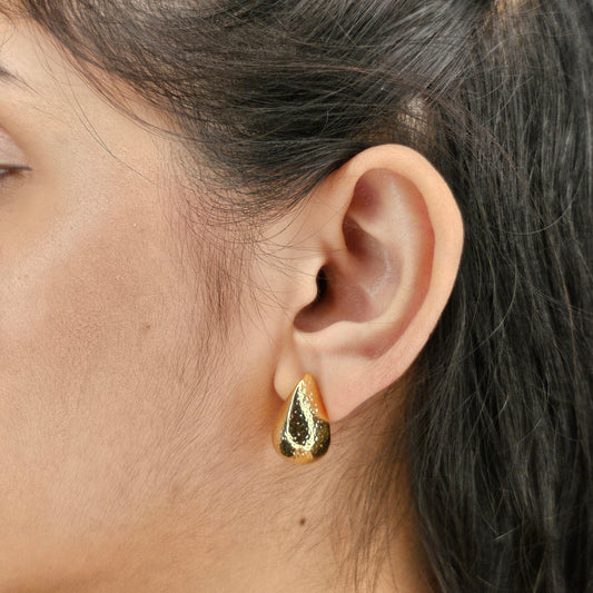 18K Gold and Silver Plated Teardrop Earring