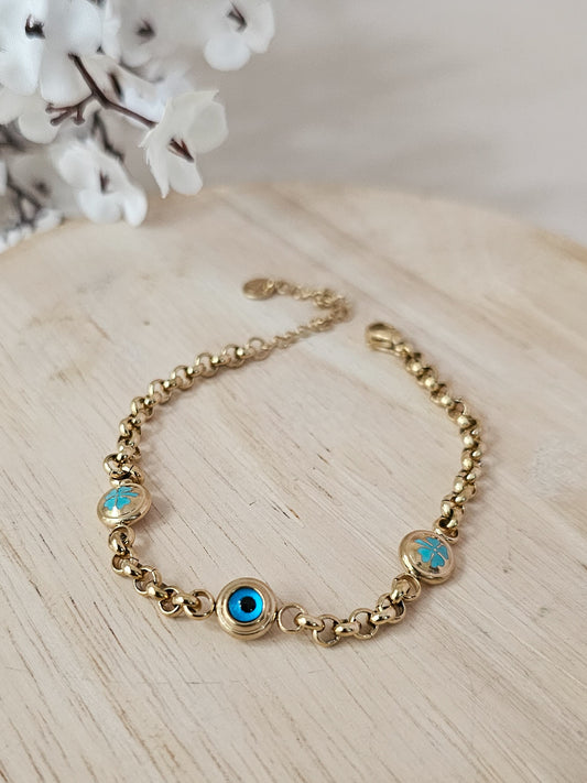 18K Micro-Gold Plated Celestial Clover Bracelet