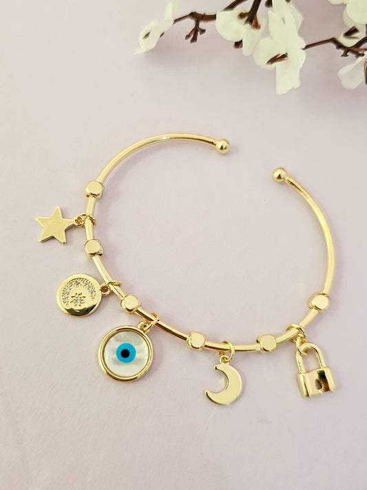 14K Micro-Gold Plated Cosmic Evil-Eye Bracelet