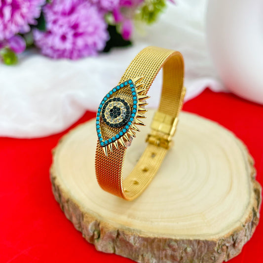 18K Micro-Gold Plated Evil Eye Belt Bracelet