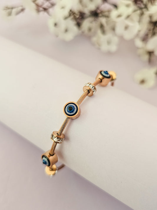 14K Micro-Rose Gold Guiding Eye Bracelet