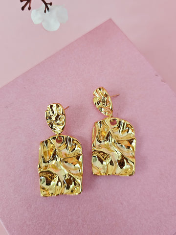 18K Micro-Gold Plated Hammered Earrings