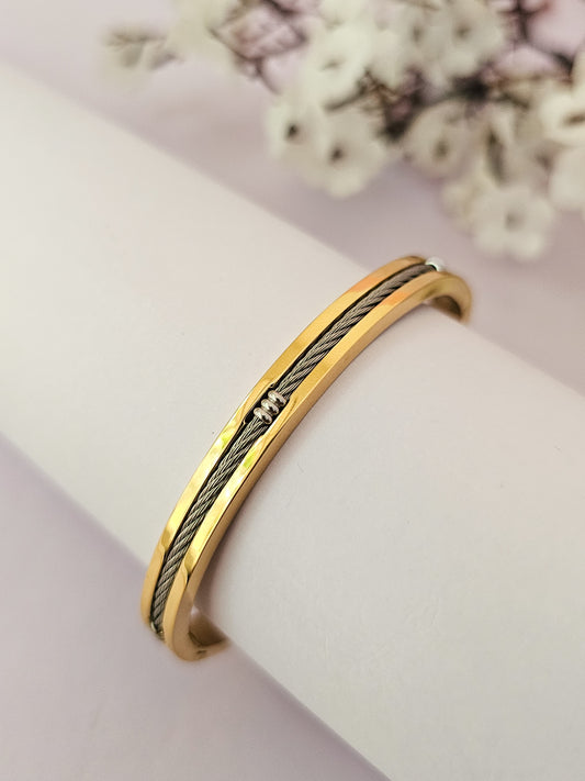 Gold Men's Brilliant Line Bracelet