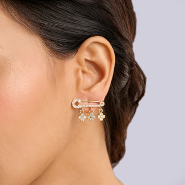 18K Micro-Gold Plated Safety Pin Earrings