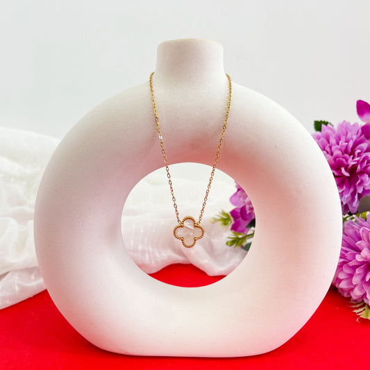 18K Micro-Gold Plated Single Clover White Chain