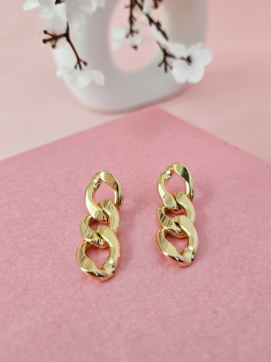 18K Micro-Gold Plated Triple Happiness Earrings