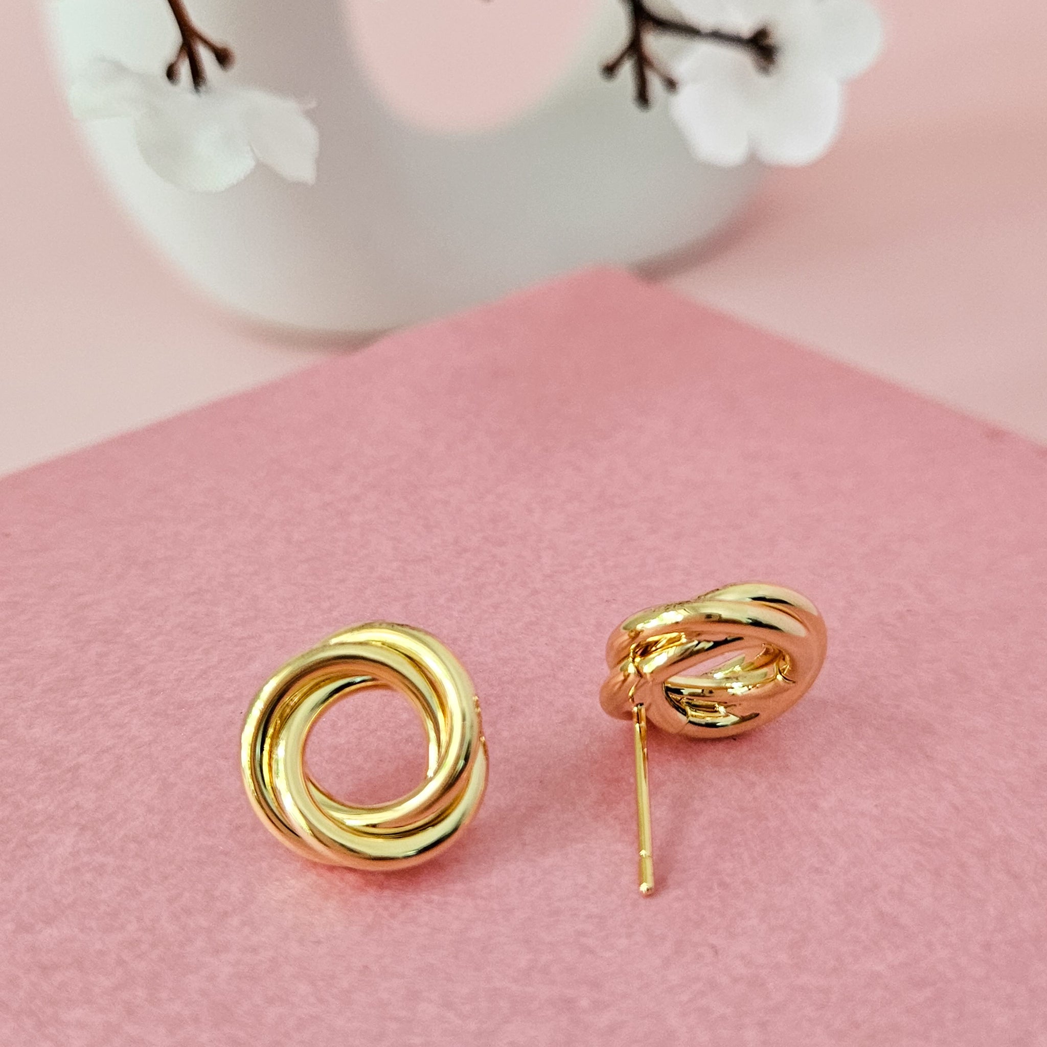 18K Micro-Gold Plated Twisted Loop Earrings