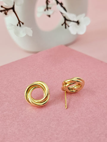 18K Micro-Gold Plated Twisted Loop Earrings