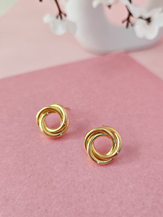 18K Micro-Gold Plated Twisted Loop Earrings