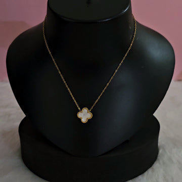 18K Micro-Gold Plated Single Clover White Chain