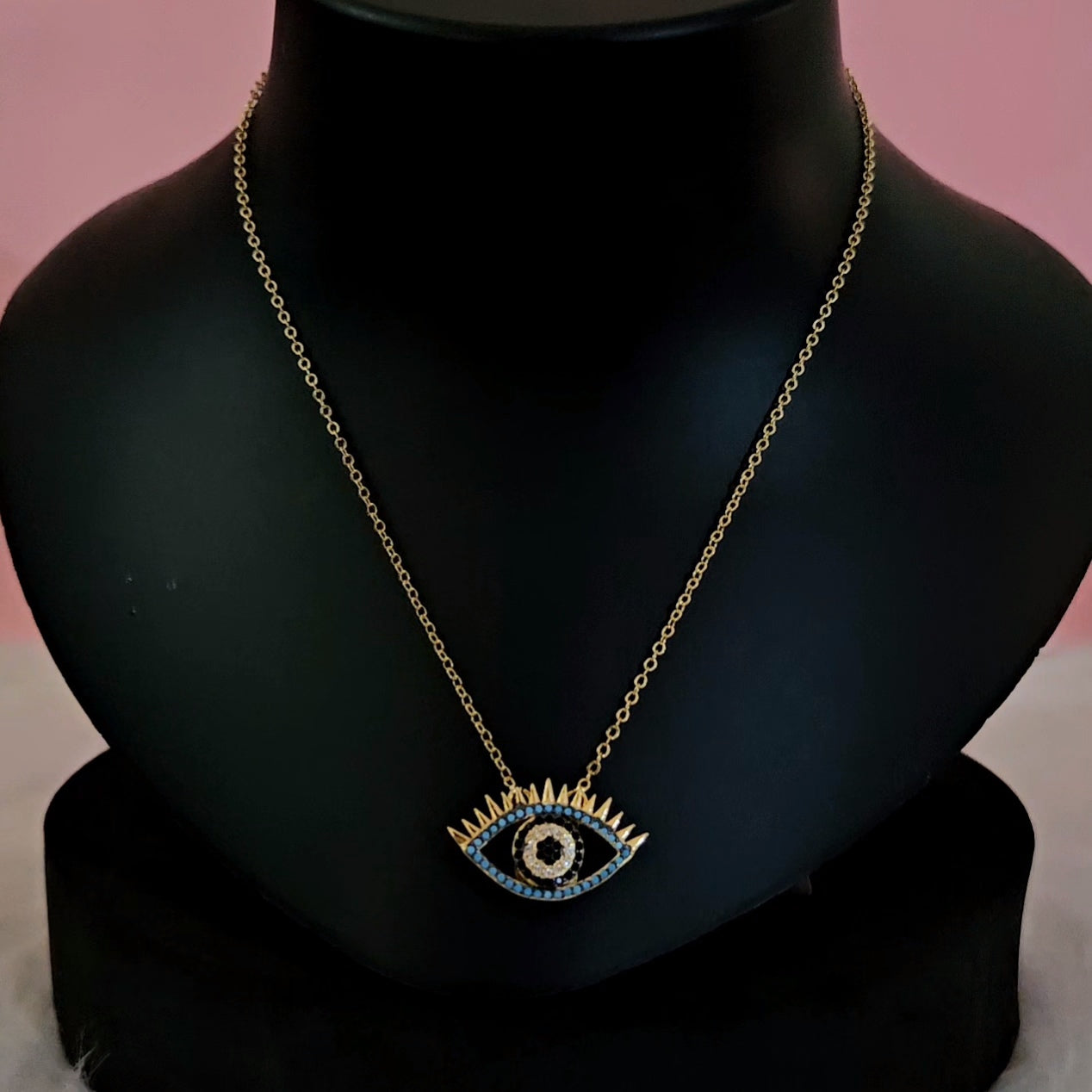 18K Micro-Gold Plated Evil- Eye Pendant (Large)