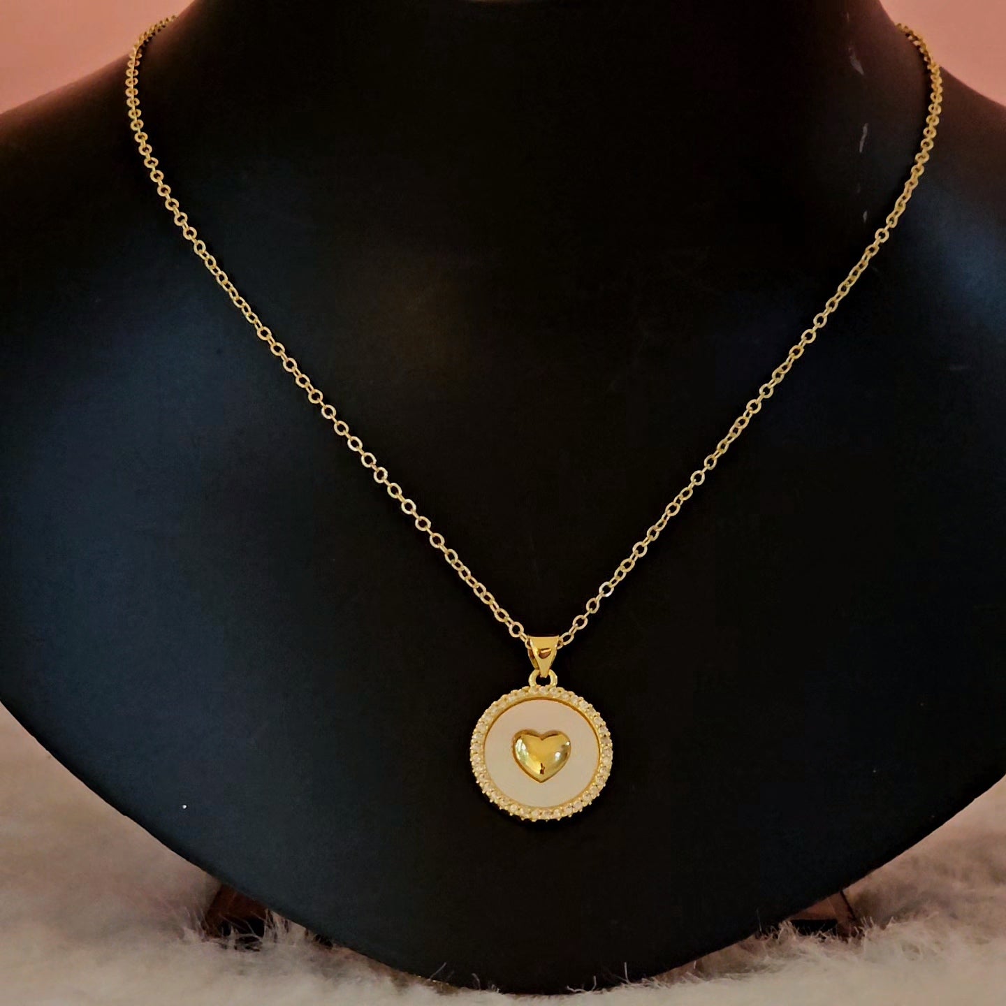 18K Micro-Gold Plated Round Heart Chain